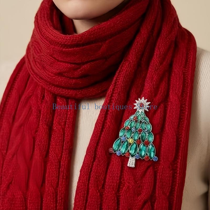 Men Accessories Look - U4LF Multicolor Christmas Tree Brooch Pin