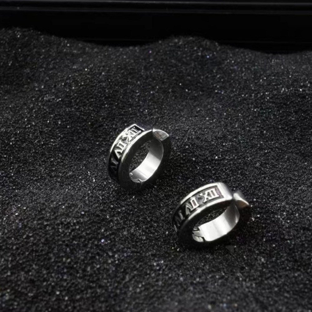 Men Accessories Look - 1pair Retro Roman Numeral Ear Clips