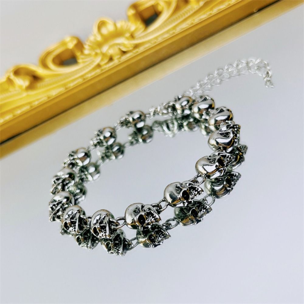Men Accessories Ring And Bracelet - Creative Alloy Skull Beaded Bracelets Handmade