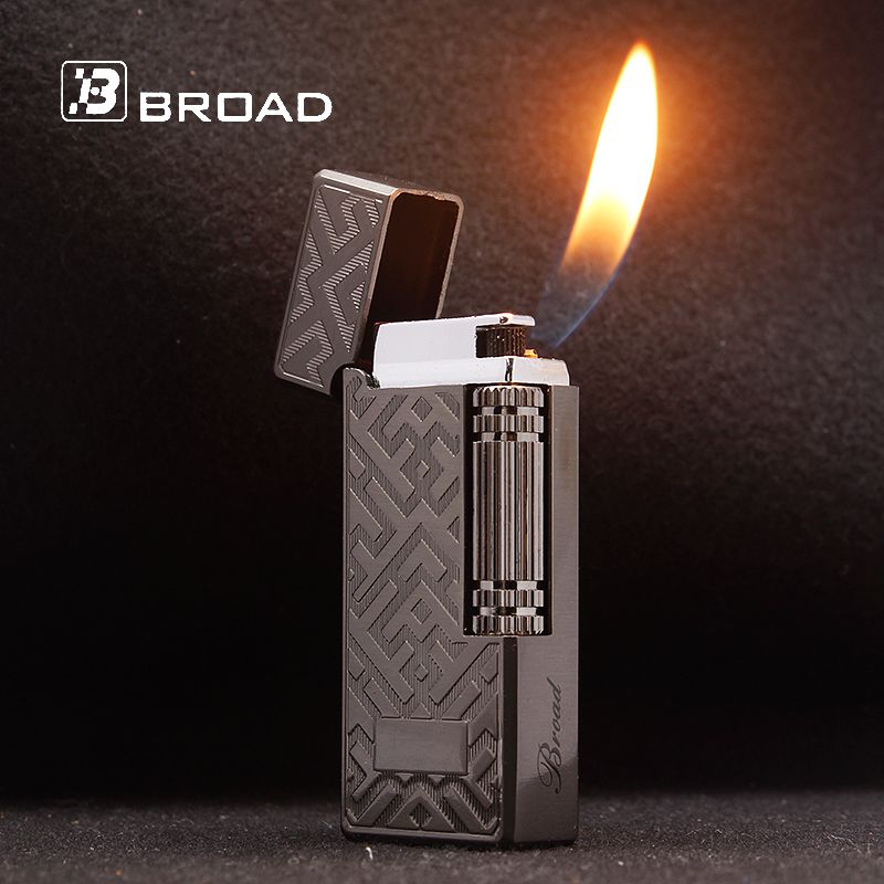 Men Accessories Gadgets - BROAD Flint Gas Lighter Butane Side