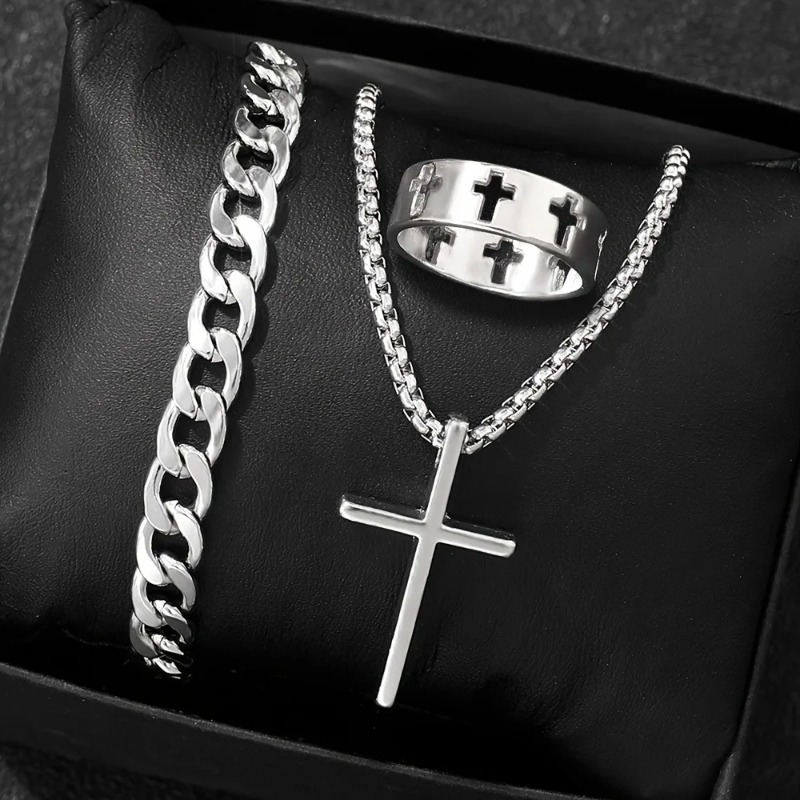 Cross-Style Accessories Set Br - Men Accessories Ring And Bracelet review and price