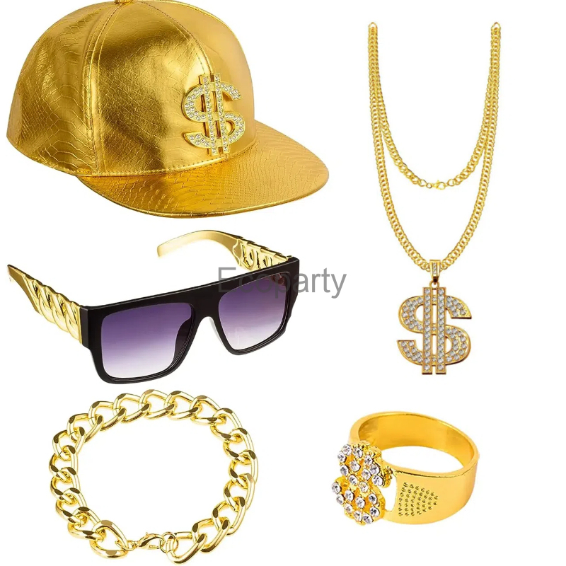 80s 90s Hip Hop Costume Access - Men Accessories Ring And Bracelet review and price
