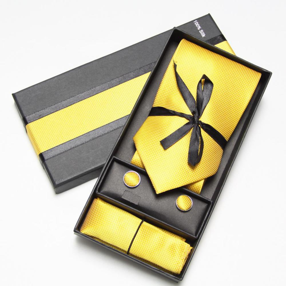 Solid Neck Tie Set Box Cufflin - Men Accessories Combo Set review and price