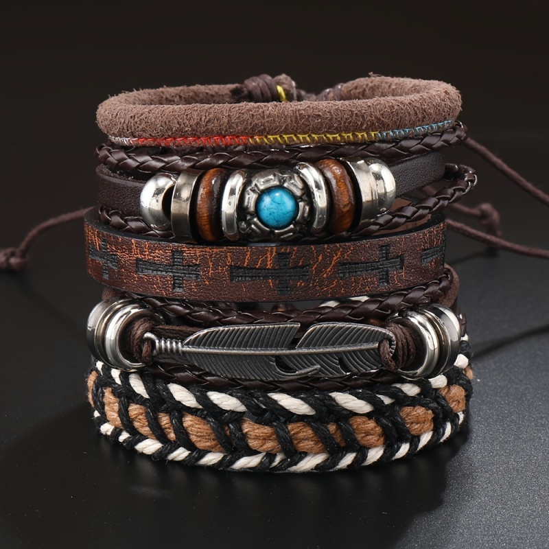 Miss JQ 6Pcs/Set Vintage PU Le - Men Accessories Look review and price