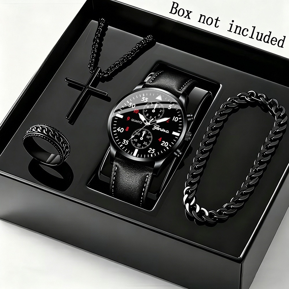 Elegant 4pcs Men's Business Qu - Men Accessories Ring And Bracelet review and price