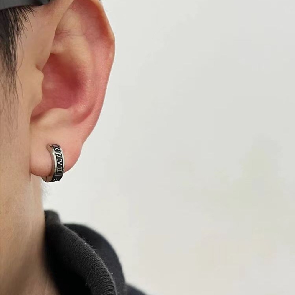 1pair Retro Roman Numeral Ear  - Men Accessories Look review and price