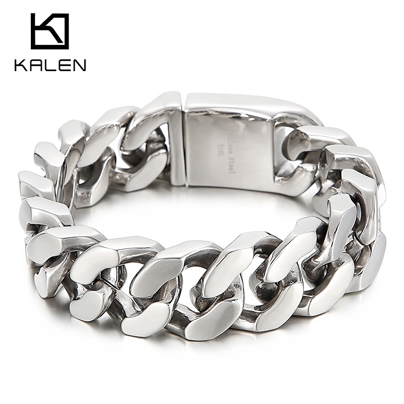 KALEN 22cm Stainless Steel Lin - Men Accessories Ring And Bracelet review and price