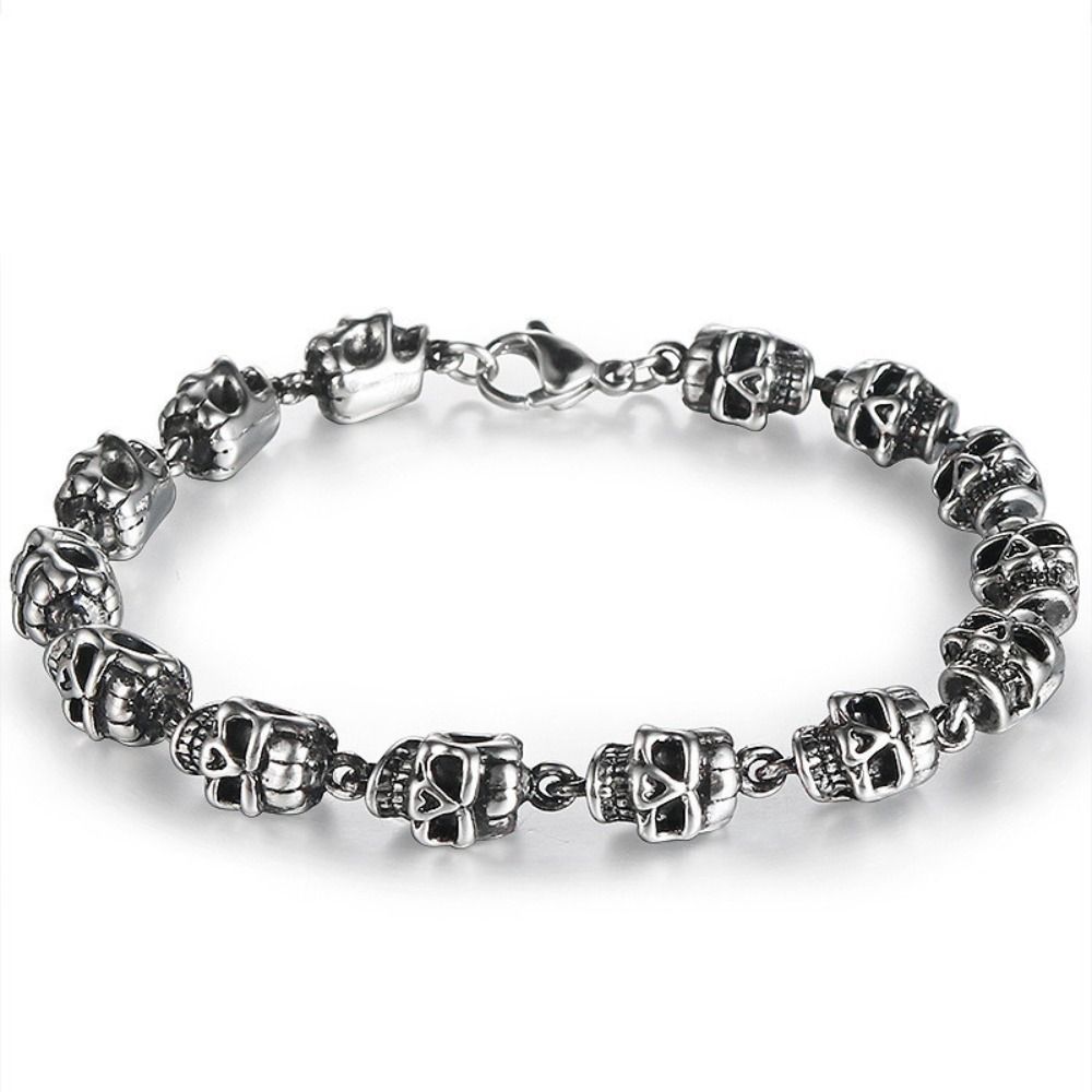 Creative Alloy Skull Beaded Br - Men Accessories Ring And Bracelet review and price