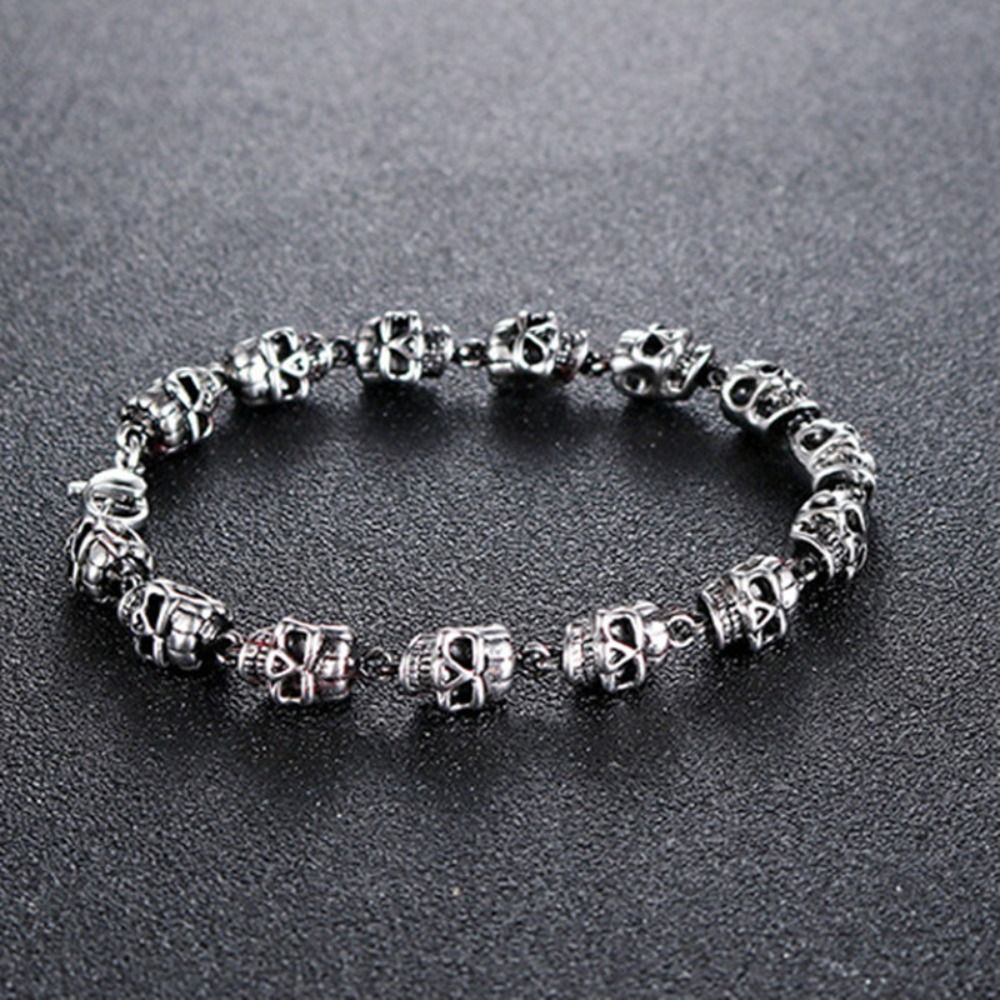 Creative Alloy Skull Beaded Br - Men Accessories Ring And Bracelet review and price