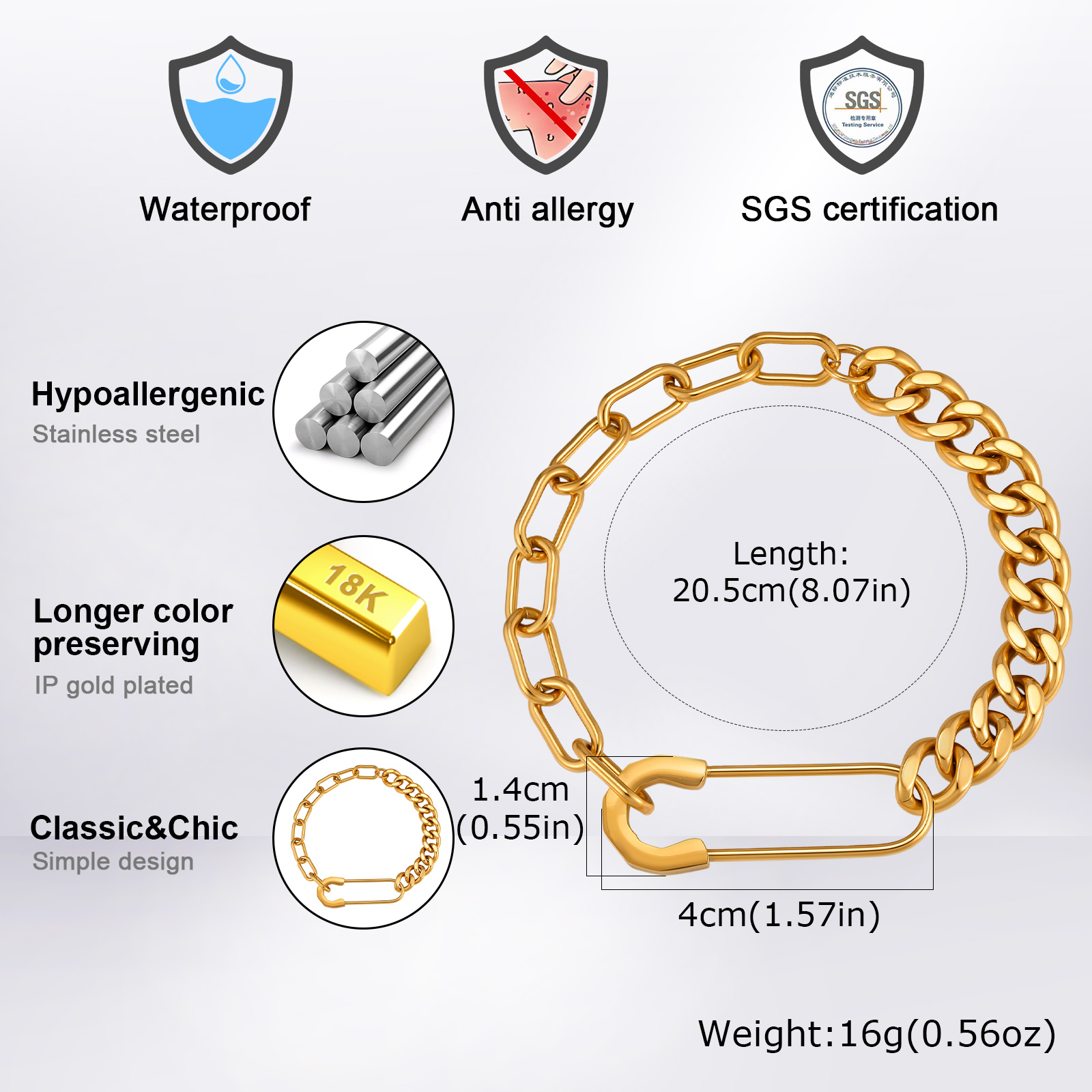 Vnox Men Paperclip Cuban Link  - Men Accessories Ring And Bracelet review and price