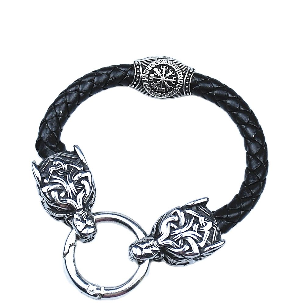 Stainless Steel Wolf Head Brac - Men Accessories Ring And Bracelet review and price