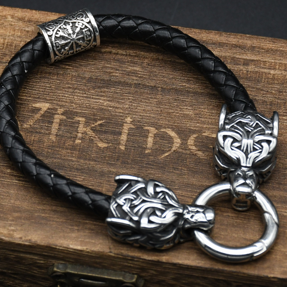 Stainless Steel Wolf Head Brac - Men Accessories Ring And Bracelet review and price