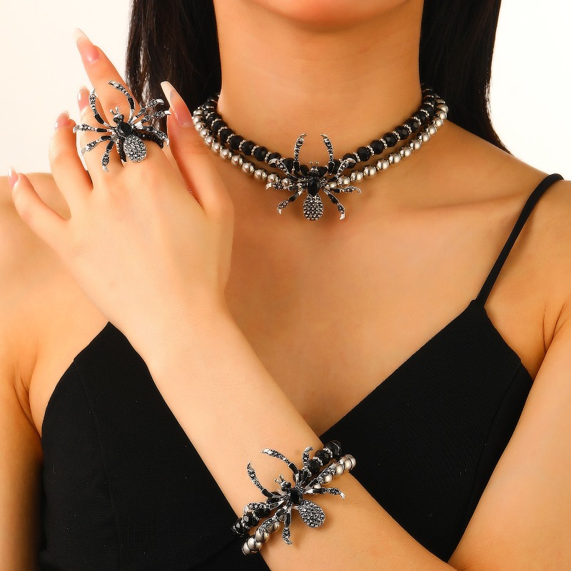 Gothic Spider Beads Bracelet R - Men Accessories Ring And Bracelet review and price