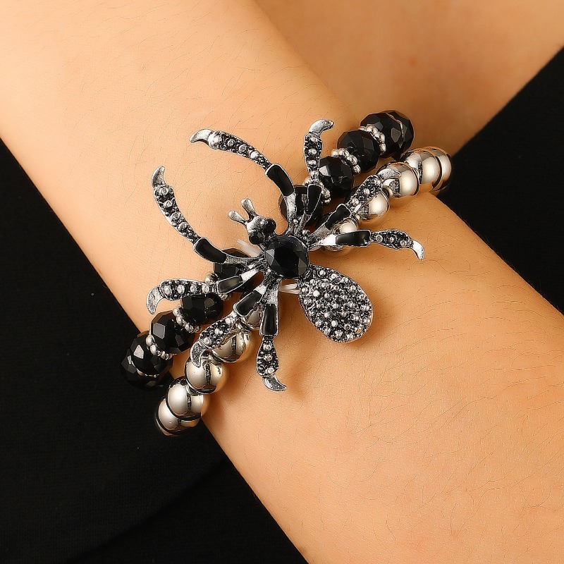 Gothic Spider Beads Bracelet R - Men Accessories Ring And Bracelet review and price