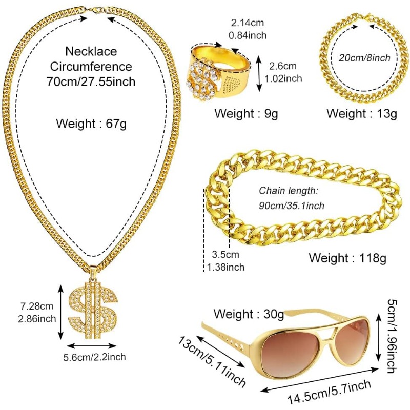 5pcs Hip Hop Costume kit,80s F - Men Accessories Ring And Bracelet review and price