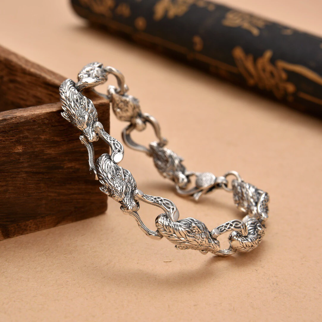 New Wolf Head Connected Bracel - Men Accessories Ring And Bracelet review and price